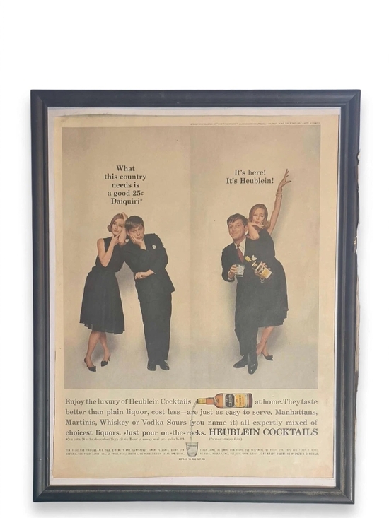 Other - 1962 HEUBLEIN COCKTAILS Vintage Framed Print Ad And Ready To Hang
